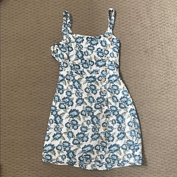Rock & Roll Denim Dresses & Skirts - Blue Rock and Roll Floral Sundress with Buttons